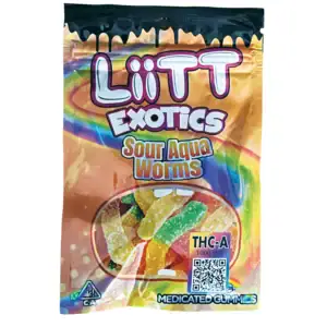 Litt Exotics Gummies Sour Aqua Worms 1000mg