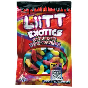 Litt Exotics Gummies Sour Brite Neon Crawler 1000mg